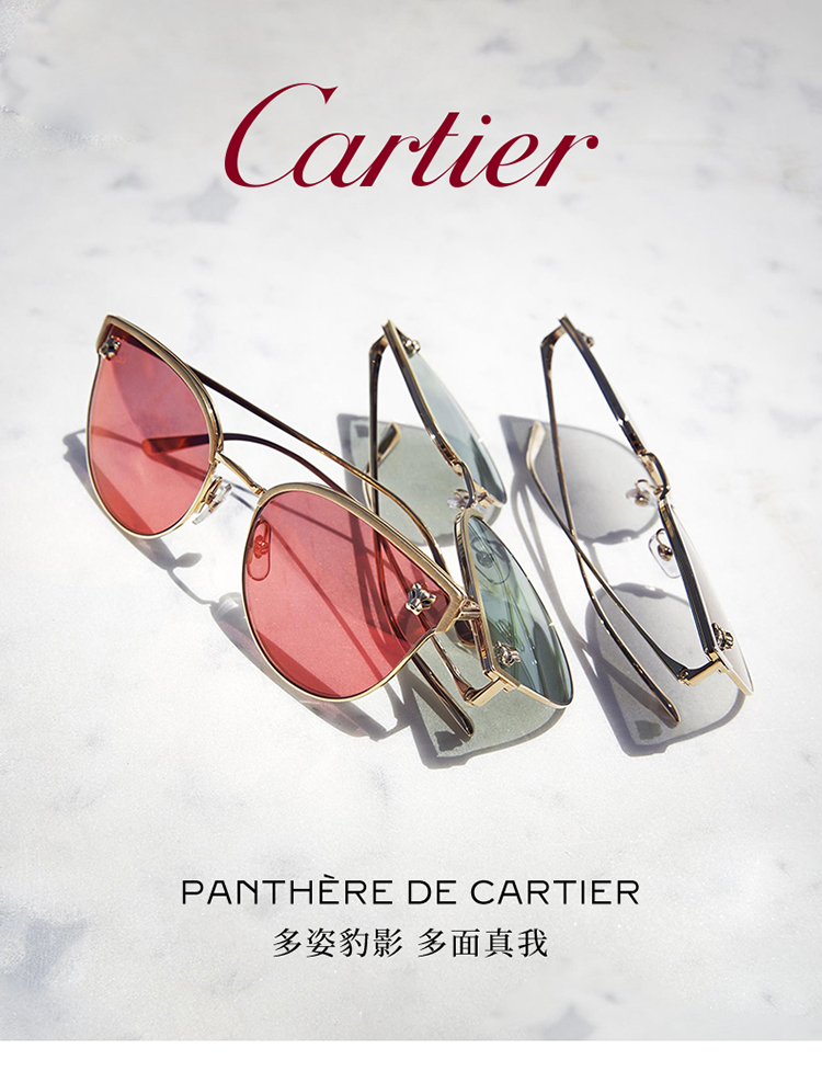 ESW00094 - Panthère de Cartier太阳眼镜- 金属，抛光镀金饰面，金色