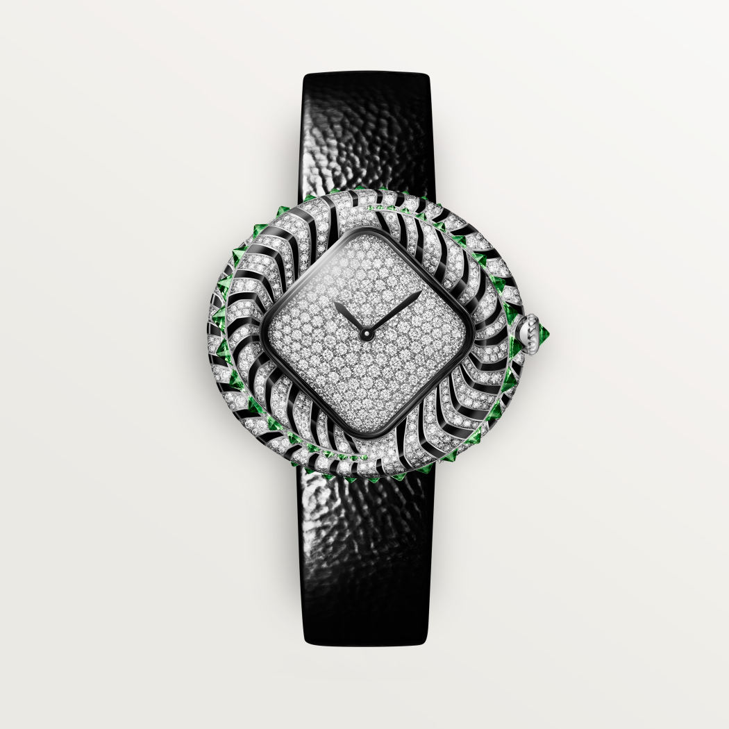 动物高级珠宝腕表  18K镀铑白金 石英