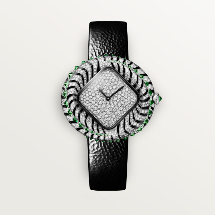 动物高级珠宝腕表  18K镀铑白金 石英