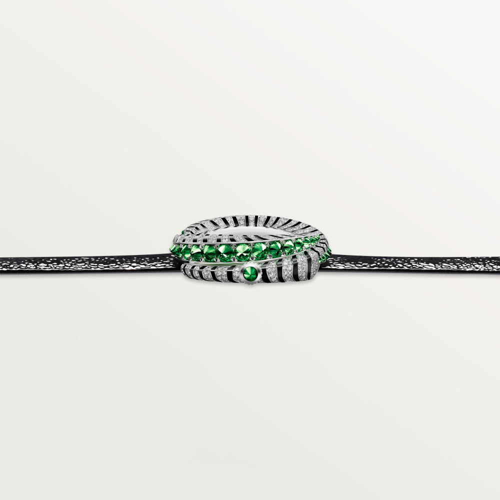 动物高级珠宝腕表  18K镀铑白金 石英