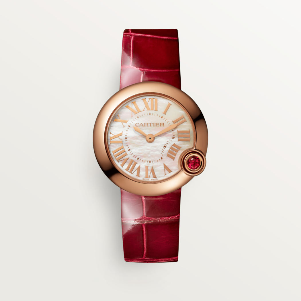 Ballon Blanc de Cartier腕表 30毫米 18K玫瑰金 石英