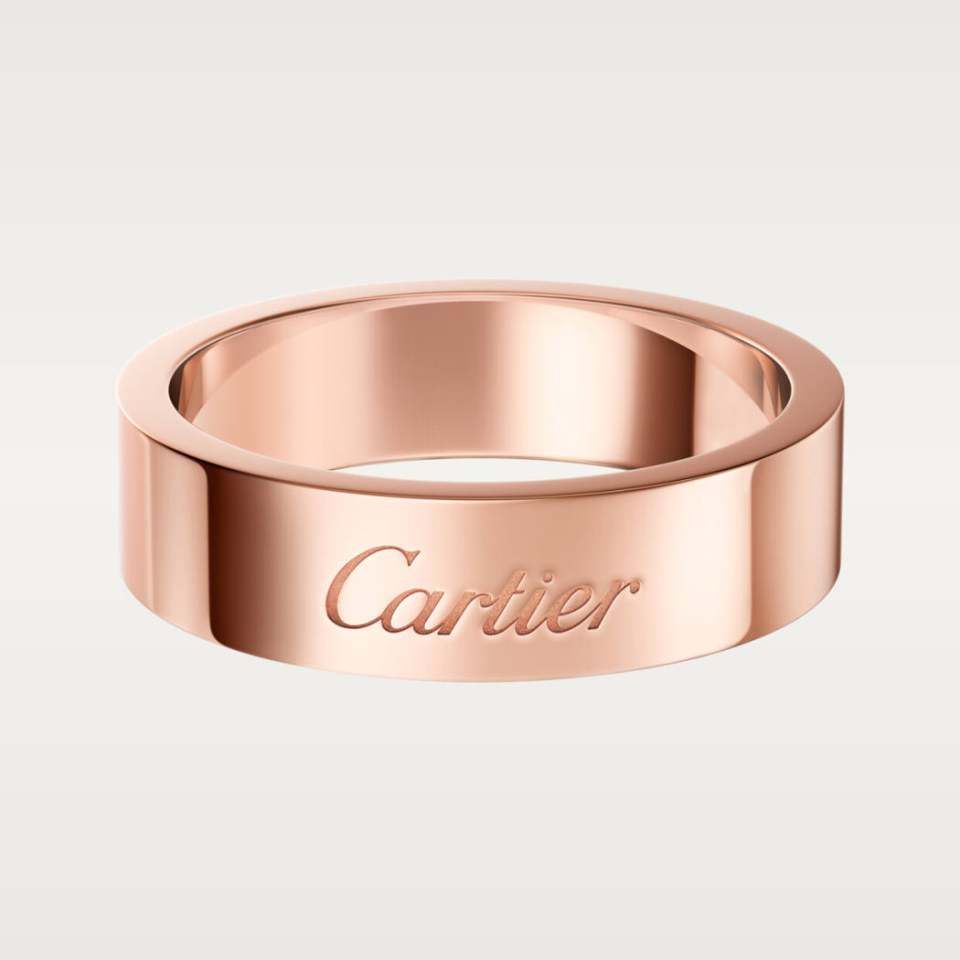 C de Cartier戒指，宽5毫米 18K玫瑰金
