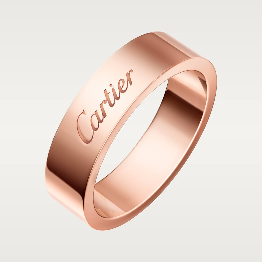 C de Cartier戒指，宽5毫米 18K玫瑰金