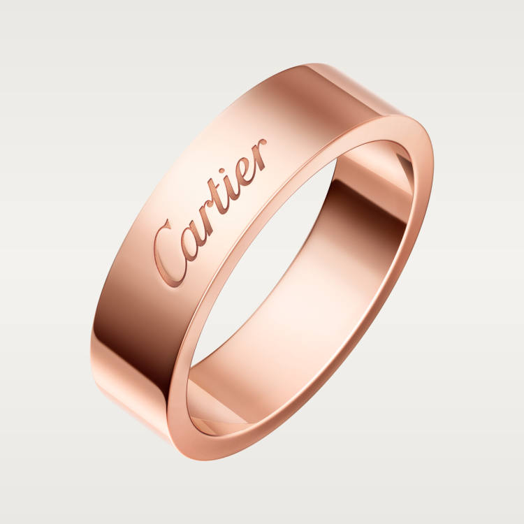 C de Cartier戒指，宽5毫米 18K玫瑰金