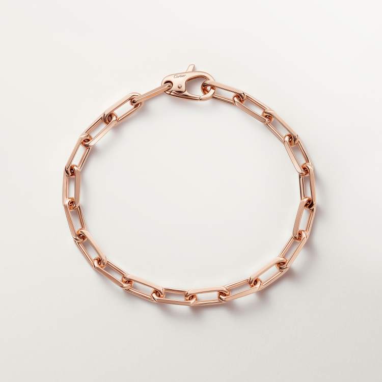 Santos de Cartier链式手链，中号款 18K玫瑰金